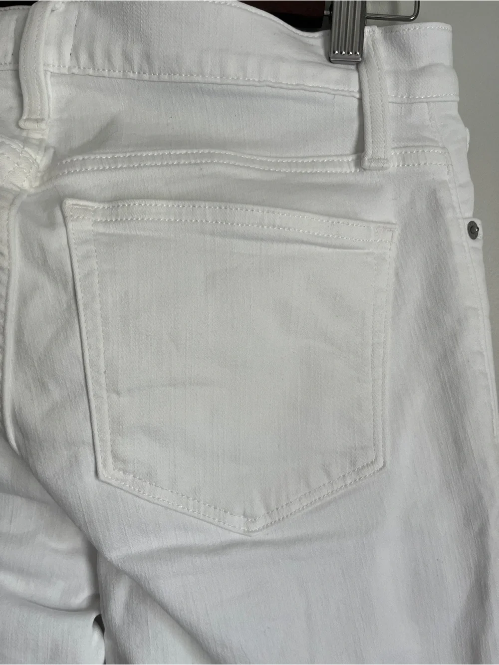 J. Crew Mid Rise Flare Crop Women’s White Raw Hem Stretch Denim Jeans Size 29